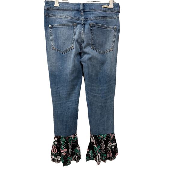 Pilcro & The Letterpress Anthropologie Jeans Womens 25 Tiered Flounce Lace Hem - Picture 3 of 8
